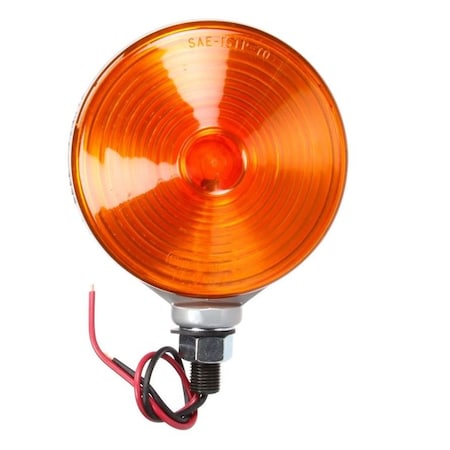 Truck-Lite Signal-Stat, Incandescent, Red/Yellow Round, 1 Bulb, Dual Face, 2 Wire, Pedestal Light, 1 Stud 3863